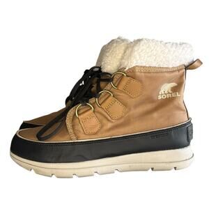 Women's Sorel Explorer Carnival NL3040-286 Nylon Winter Boots Size 7.5 Brown